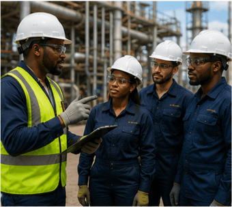HSE team preparing for safe industrial work